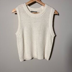 Women's Marled Ivory Knit Tank‎ Top Size Large